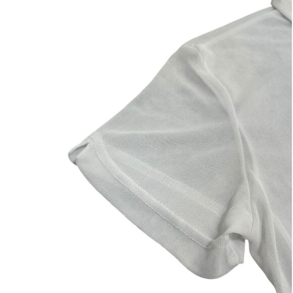 Eye Candy Y2K Sheer Button Up Polo Top - Picture 2 of 2